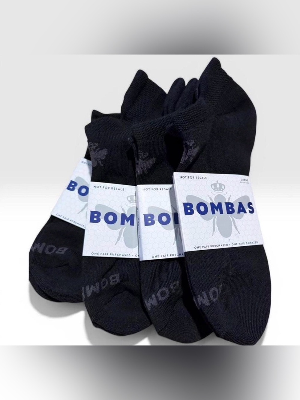 Bombas Black Medium Low-Cut Ankle Socks - Pack of 4 WOMENS